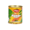 Front view of Nitya Kesar Mango Pulp 850g can - premium sweetened mango pulp.