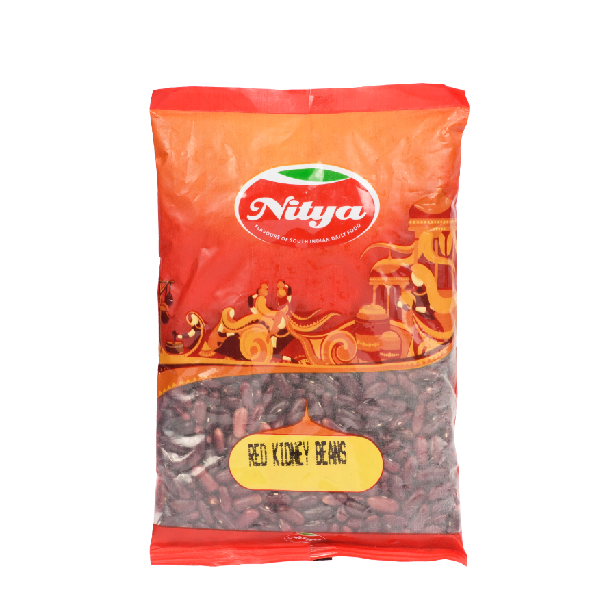 Front view of Nitya 500g Red Kidney Beans pack - premium dark red kidney beans for small meals