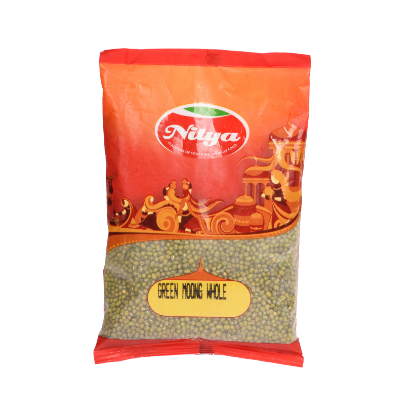 Front view of Nitya 2kg Green Moong Whole value pack - bulk green gram for family meals