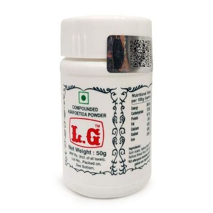 Front view of LG Compounded Asafoetida Powder - premium quality Hing for Indian cooking