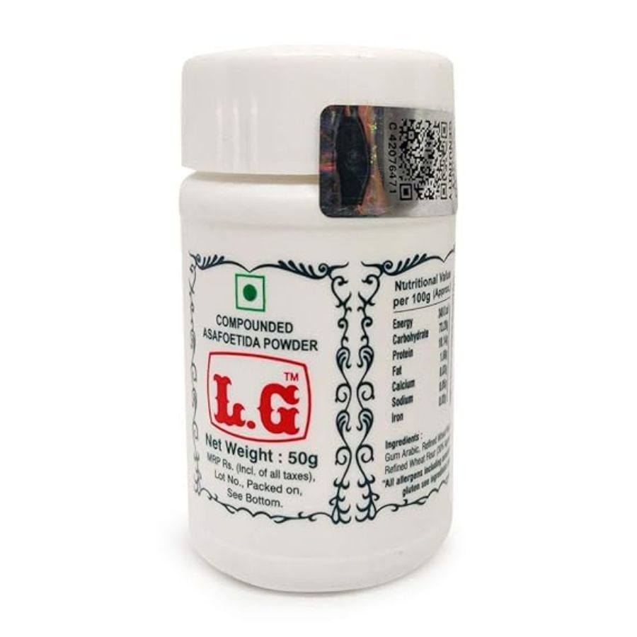 Front view of LG Compounded Asafoetida Powder - premium quality Hing for Indian cooking