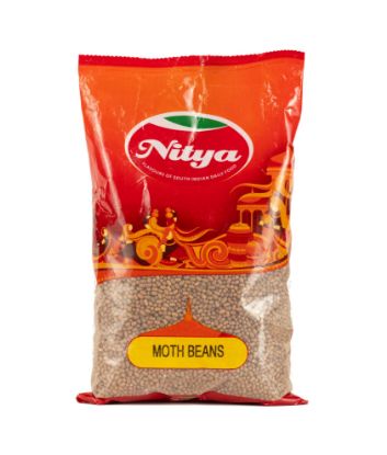 Front view of Nitya 1kg Moth Bean pack - premium matki beans for authentic Indian cooking