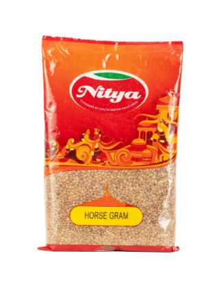 Front view of Nitya 1kg Horse Gram pack - premium quality kulthi horse gram for traditional recipes