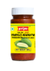 Front view of Priya Extra Hot Mango Pickle Without Garlic 300g jar - intensely spicy hot mango pickle