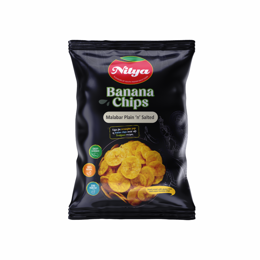 Picture of NITYA BANANA CHIPS MALABAR PLAIN N SALTED - 170G